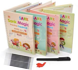 Pick Ur Needs Sank Magic Practice (4 BOOKS,1 PEN,1 GRIP,5 REFILL), Number Tracing Preschoolers