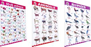 Nivita Kds Learnng Chart, Hindi Varnamala, Animal, Birds, Pack of-03