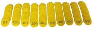 MOREL EMBOSSED 1 TO 500 NUMERICAL PLASTIC TOKEN COIN(31MM) FOR SHOP BOARD GAMES,SCHOOL