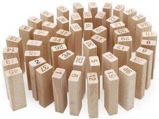 Craveon Wooden 54-Piece Building Blocks Set with 4 Dices