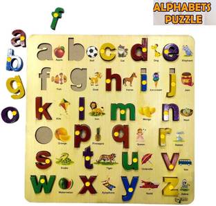 Plus Shine Small Alphabet Puzzle Board Colorful Learning Educational Game Toys for Kids