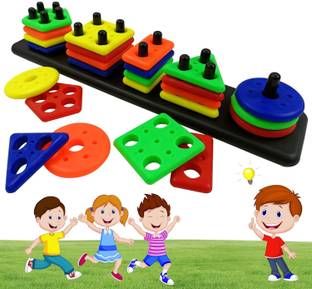 GAMLOID Geometric Shape Sorting & Stacking Toy For Toddlers Early Learning & Playing