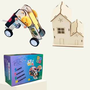 TATV QALAA Crawling Robot and Light house , 3D Puzzles, DIY Toys for Kids (Working Model)