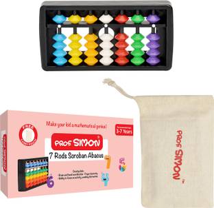 Prof. Simon 7 Rods Soroban Plastic Abacus for mathematics (Age: 3-7 years)