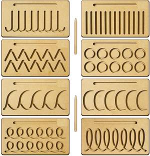 RCW Wooden Tracing Board for Kids learning cursive, 8 Pattern Drawing