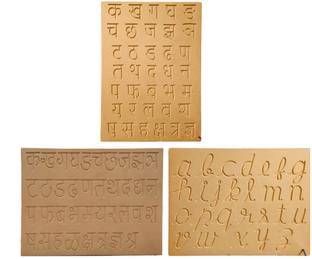 REWASHREE CRAFT WORLD Wooden Tracing Board Pencil Slates Hindi & Marathi Ka,Kha,Small Cursive