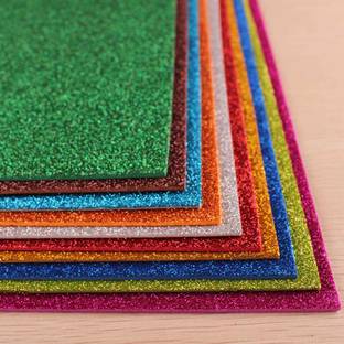 SAFESEED A4-10 Sheet Glitter Sheets (A4 Size) Art & Craft Glitter Sheet