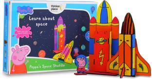 ThinkerPlace Peppa Pig DIY STEM Educational Space Shuttle Pen Stand Toy for 4+ Years Kids
