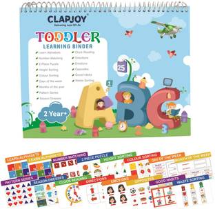 Toddler Learning Binder Velcro Level 2 Preschool Learning Montessori Busy Book | 16 Activities Busy Book for kids of age up to 3 years