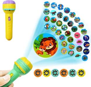 PRIMEFAIR Projector Flashlight Torch, Kids Projection Light Toy Education Learning Toys