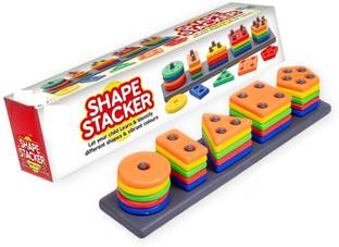 zokato Shape Stacker Colours Stacker Shape Sorter Game - Multicolor