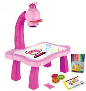 Pepstter Multi-Function Projector Lamp With Learning Desk Drawing Educational Toy