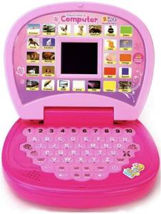 nilkanth Learning ABC And 123 Mini Laptop With LED Display And Music (Pink) (Pink)