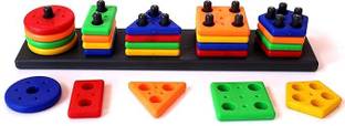 CountryLink Color Stacker Shape Sorter Educational Learning Stacking Toddlers Kids Toy(1Set)