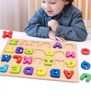 Shreevi Wooden Alphabets for Kids Learning Educational Toys for 2 Year Old | ABCD