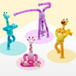 Wembley Telescopic Suction Cup Giraffe Toy LED Shape Changing Fidget Toys - Pack of 1