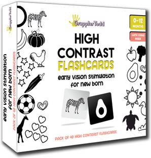 Grapplertodd High Contrast Black & White Flashcards for Infants & Babies