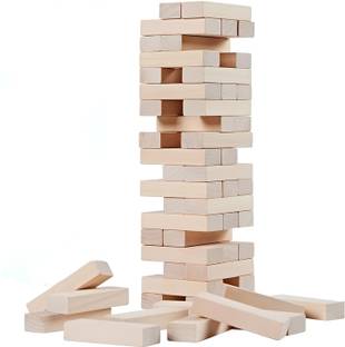TOYWONDER Wooden Jenga 54 Block, Party Game, Tumbling Tower,Wooden Blocks Board Game