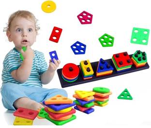BOZICA Learning Educational Geometric Color & Shape Sorter Puzzle
