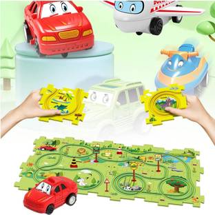 Dwiza Enterprise Puzzle Track Racer Kids Car, Rail Track Set,DIY Assembling Electric Trolley