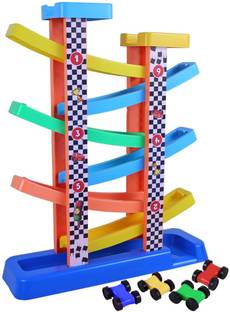 RAINBOW RIDERS Race Fighter Toy for Kids Car Ramp with 4 Mini Cars Boys & Girls 3+ Years