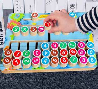 FORSIKHA Education Wooden Toys Wooden Math Calculation Board Numerical Maze Tracing Toy