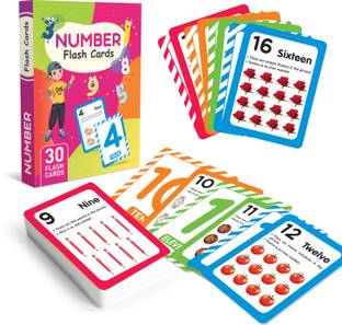 क्लिक्डइन Beautiful Number Flash Card for Kids High-Quality Printed 30-Card Unique Cards