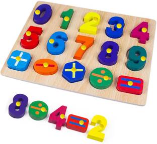 CASADOMANI Math counting Board Toy Educational Counting Math Montessori Toys for Toddlers | Preschool Wood Toy Learning Blocks with Knobs Rainbow Wooden Number Peg Puzzle for Kids Jigsaw Puzzle Number Educational and Learning Puzzles Toy Wooden counting learning toy 1234 matching toy Early Baby brain tester Creative learning set Play, Read & Learn Number learning toys Math & Counting