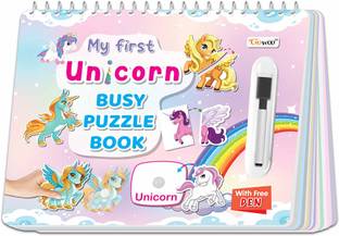 GO WOO My First Unicorn Busy Puzzle Book : Early Learning Binder book with Activities