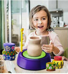 NIYAMAT Pottery Wheel Set | Clay Pot Making Machine Game with Colors and Stencils(2023)