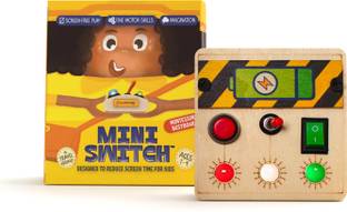 Clapstore Toys Montessori Mini Switch Busy Board with LED Light & Switch for Kids