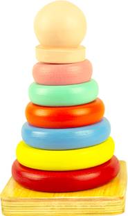 Techny Birds Wooden Rainbow Stacking Rings Game (1 Year+)