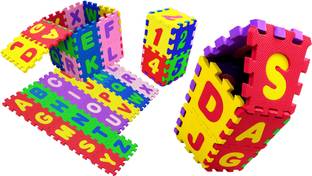HighRoof 36 Pieces Big Puzzle Foam Mat for Kids, Interlocking Learning Alphabet and Number Mat for Kids