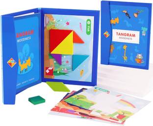Craveon Educational and Early Development Tangram Wooden Magnetic Puzzle Book for Kids