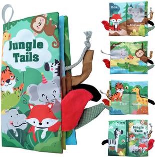 KIDOLOGY Learning Tails Children's Cloth Books, Tear-Resistant with Rustling Sound