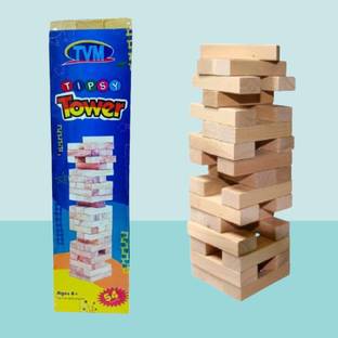 Tvm Zenga, Tumbling Tower 54ps, Jenga, Tipsy tower, Block game for kids & Adults PO1