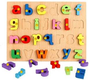 Plus Shine Wooden Small abc Puzzle Lower Case Alphabet Learning Tray Board Education Toys