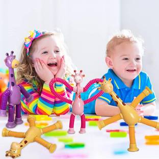 JP GLOBAL LED Telescopic Suction Cup Robotics, Pop Tubes Fidget Toys