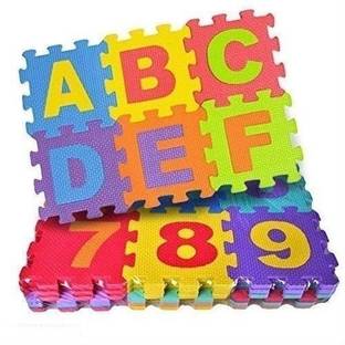 PopPlop ABCD 36 Pieces Interlocking Foam Mat with Alphabets and Numbers
