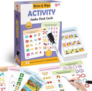 Little Berry ACTIVITY Write & Wipe Jumbo Flash Cards (With Marker Pen) - Educational Toy