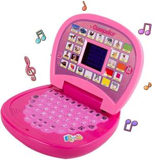 KOBBET Educational Laptop Toy for Kids Battery Operated Toy with Light & Music Effect