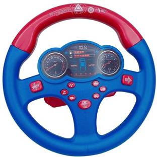 DAONPHARI Mini Steering Wheel Toy Children's Early Education Simulation Driving Blue|