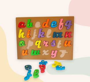 SHALAFI Small Cursive Letters A To Z English Alphabets Jigsaw Puzzle Educational Blocks