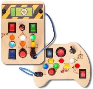 Clapstore Toys Montessori Busy Board Spark Switch & Tinker Pad Combo Toys With LED's for Kids
