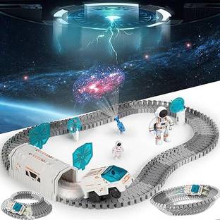 Rhobos Space Track Set for Boys and Girls | 204-Piece Train Toy Set for Kids