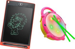 GoodsNet 8. 5 inch LCD Electronic Writing Pad, Flash Drum Toy with 5 Visual 3D Lights