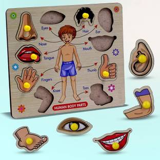 Plus Shine Kids Body Part Puzzle Wooden Toys for Kids Jigsaw Board Game Baby Learning Toys