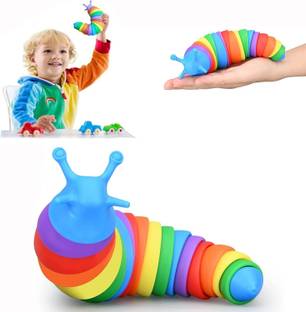 Craveon Animal Slug Fidget Baby Sensory Toys for Kids, Clicky Sound Making Flexible Toy