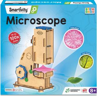 Smartivity Microscope 100x Zoom Science STEM DIY Fun Toys, Educational & Construction based Activity Game for Kids 8 to 14, Gifts for Boys & Girls, Learn Science Engineering Project, Made in India