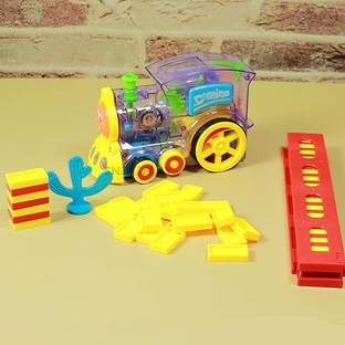 CountryLink Domino Train Blocks Set, Domino Train Toy with Lights & Sounds, Blocks Domino